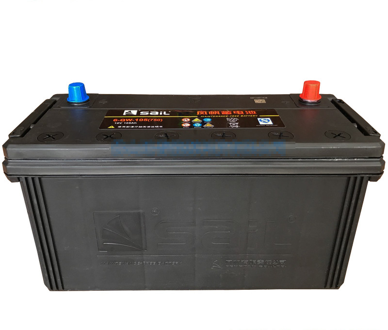 风帆蓄电池6-QW-105(750)货车电瓶 12V105Ah免维护电池厂价批发